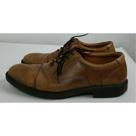 Ecco Brown Leather New York Cap Toe Lace Up Shoes main image 3